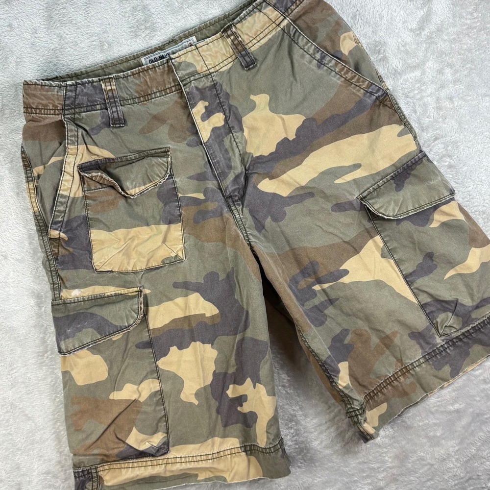 Old Navy Men's‎ Camo Cargo Shorts 100% Cotton Spring 2004 Utility Sz W29 Vtg